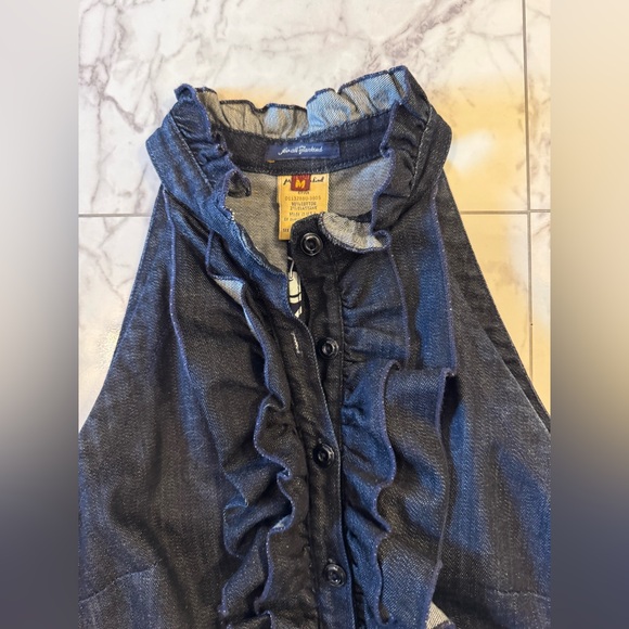 7 for all Mankind denim ruffle dress. Size medium. - Picture 8 of 8